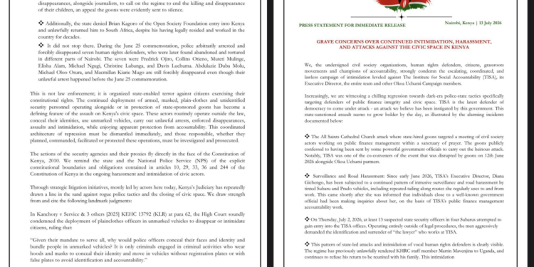The press statement releasedPHOTO/TISA