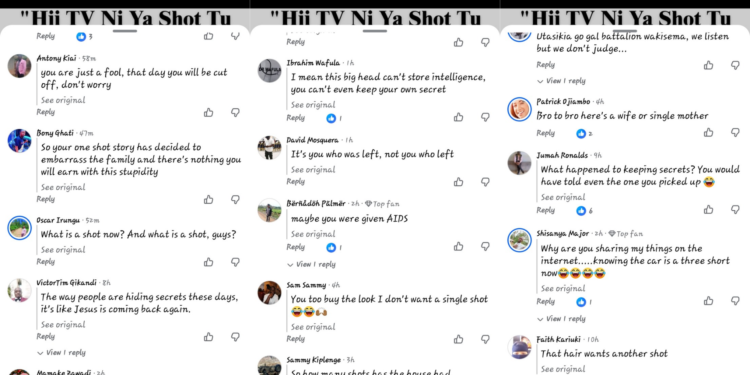 Some of the comments netizens were making on her videoPHOTO/FB
