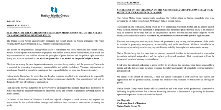Nation Media Nation Group Condemns Attack on Journalists at Ol Kalou By-Election