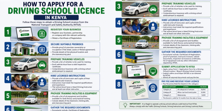 How to Apply for a Driving School Licence in Kenya