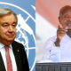 A collage of Yoweri Museveni and Antonio Guterres PHOTO/File