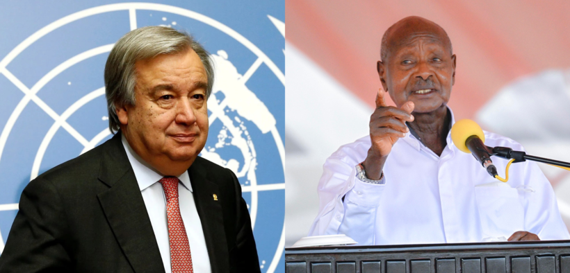 A collage of Yoweri Museveni and Antonio Guterres PHOTO/File