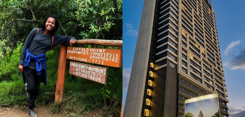 A collage photo of Margaret Wambui and the buidling which she is said to fall from . Photo /File