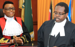A photo collage of CJ Martha Koome and LSK President Charles Kanjama