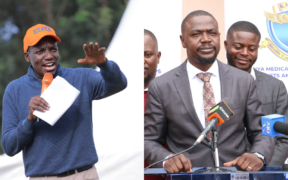 A photo collage of Kisii Governor Simba Arati and KMPDU Secretary-General Dr. Davji Bhimji Atellah