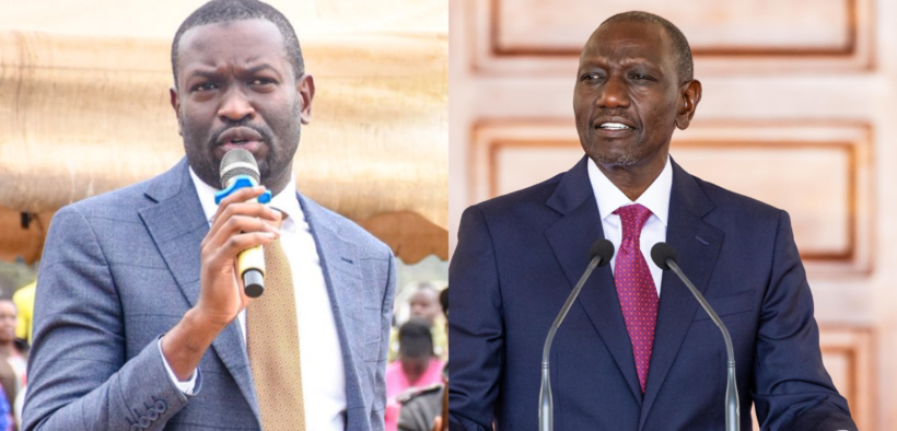 A photo collage of Ptesident William Ruto and Nairobi Senator Edwin Sifuna