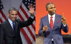 A photo collage of former US President Barack Obama and Robert Miano