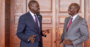 A photo of president William Ruto and Nairobi governor Johnson Sakaja. Photo/ File