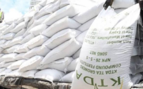 A photo showing KTDA fertilizers during transportation . Photo/ File