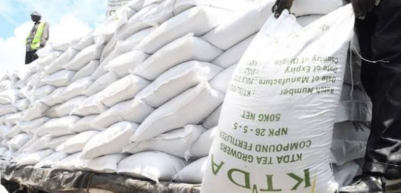 A photo showing KTDA fertilizers during transportation . Photo/ File