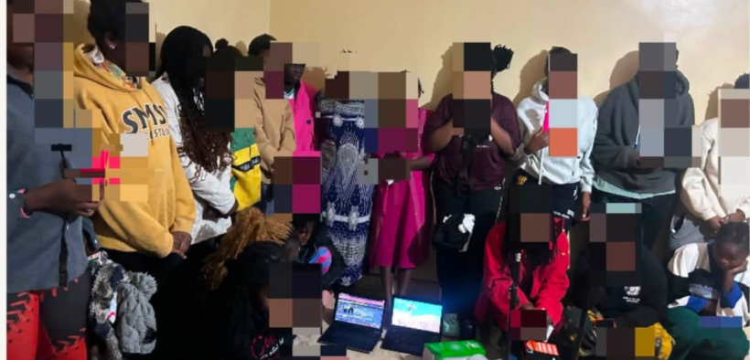 A photo showing rescused women by DCI during their operation against sexual exploitation. Photo /DCI