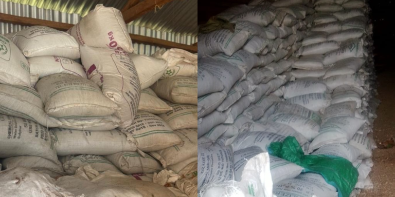 Bags of fertilizer recovered by DCI PHOTO/DCI