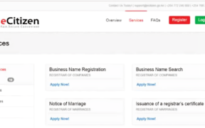 A photo showing eCitizen's website page. Photo/ File