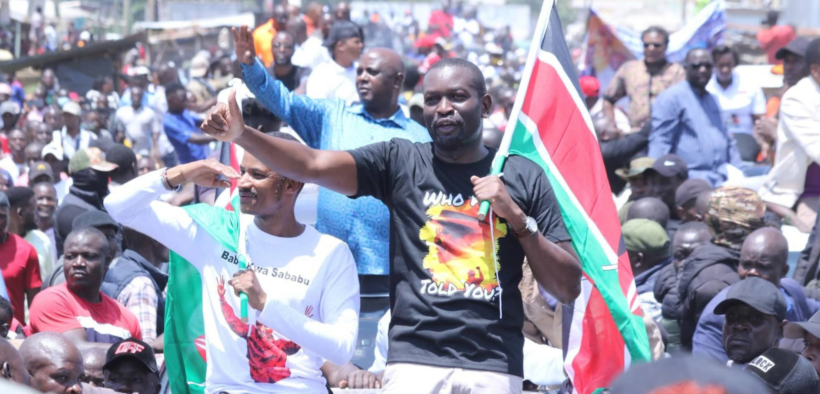 Edwin Sifuna and Babu Owino during a rally PHOTO/Nation