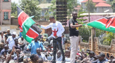 Edwin Sifuna and Babu Owino during a rally PHOTO/Nation