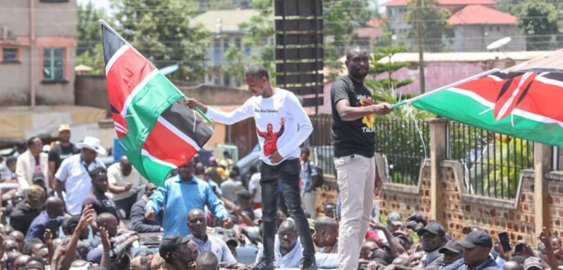 Edwin Sifuna and Babu Owino during a rally PHOTO/Nation