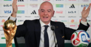 FIFA President Gianni Infantino urged people to be patient and have reasonable expectations for how much FIFA could alter American visa policies ahead of the World Cup opener Thursday. (Eduardo Verdugo / Associated Press)