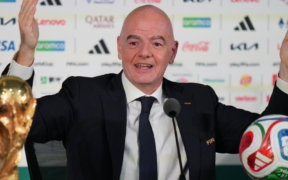 FIFA President Gianni Infantino urged people to be patient and have reasonable expectations for how much FIFA could alter American visa policies ahead of the World Cup opener Thursday. (Eduardo Verdugo / Associated Press)