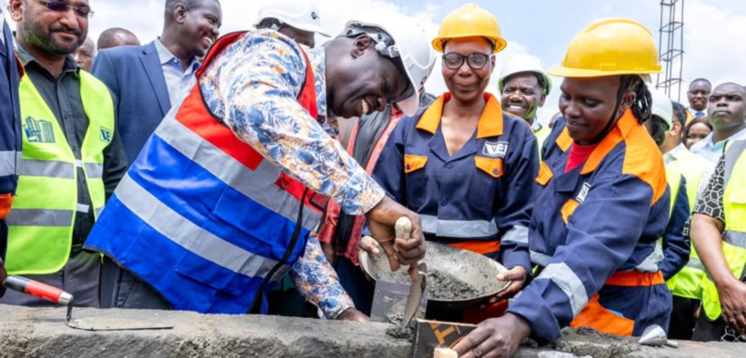 Former DP Rigathi Gachagua lays foundation stone for the Kapsuswa Affordable Housing Project in Soy, Uasin Gishu County on January 9, 2024