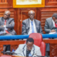 DP Rigathi Gachagua with his legal team, led by Senior Counsel Paul Muite, follow proceedings during his impeachment trial at the Senate on October 16, 2024. PHOTO | COURTESY