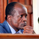Former Migori Governor Okoth Obado at Milimani Law Court on July 14, 2022, with an insert of late Sharon Otieno. PHOTO/FILE.