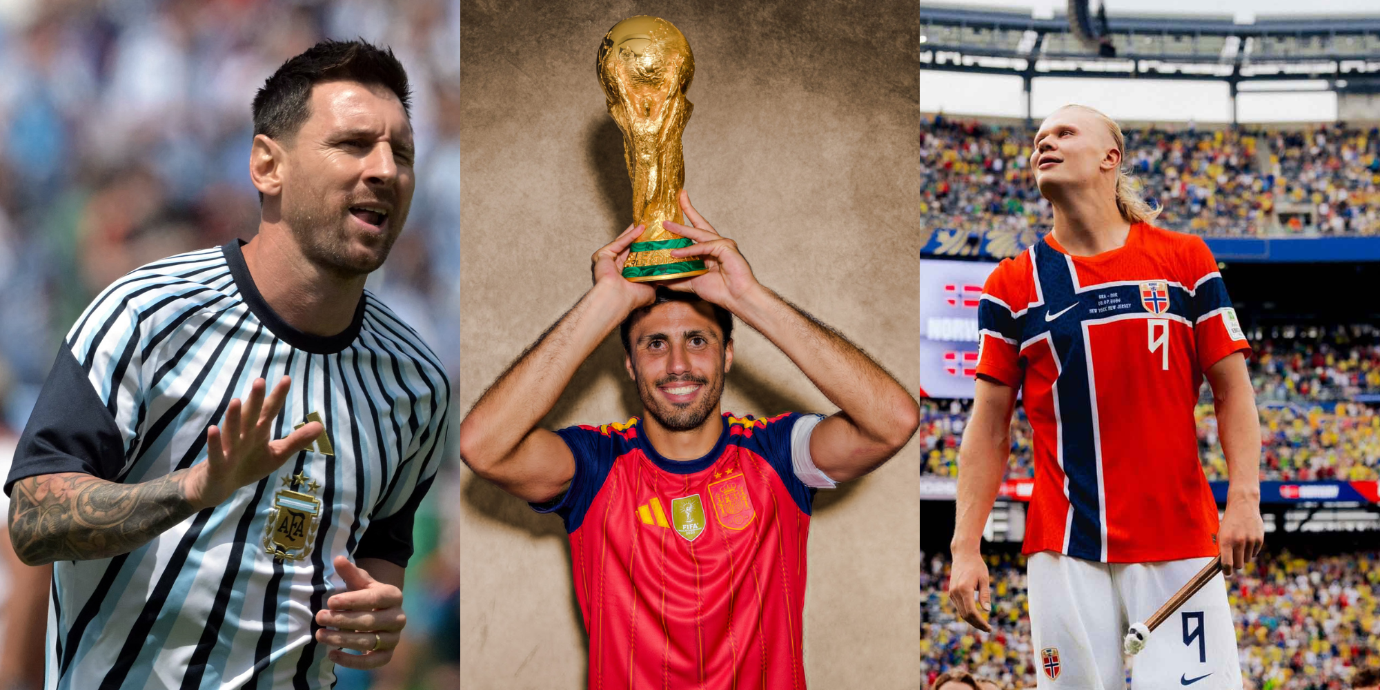 From left Lionel Messi, Rodri and Erling Haaland were big names during the 2026 FIFA World Cup