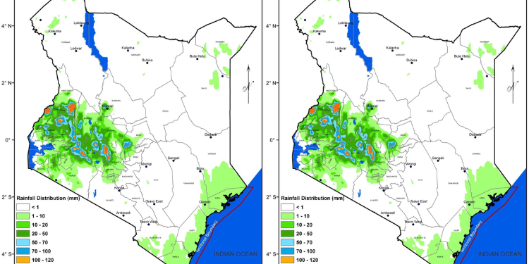 Kenya Met Lists Areas Set to Receive Rainfall as August Begins