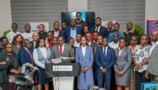 LSK President Charles Kanjama, SC, during a press conference on Friday, July, 17, 2026.