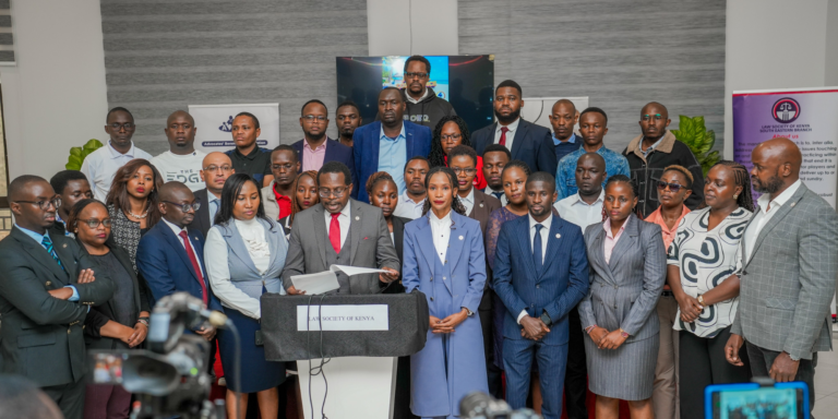 LSK President Charles Kanjama, SC, during a press conference on Friday, July, 17, 2026.