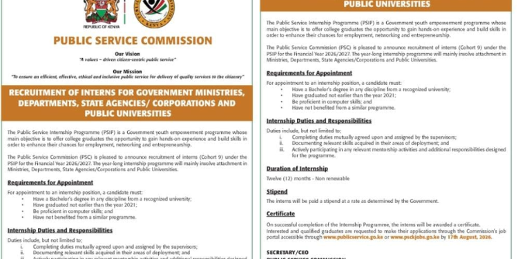 The Public Service Commission (PSC) has called for applications from graduating students for the newest Public Service Internship Programme (PSIP).