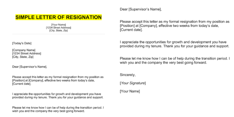 Quitting? How To Write A Professional Resignation Letter With 2 Weeks' Notice