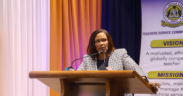 TSC Ag. CEO Ms. E. J. Mitei speaking during the stakeholder engagement at KISE on June 9, 2026. PHOTO/TSC X.