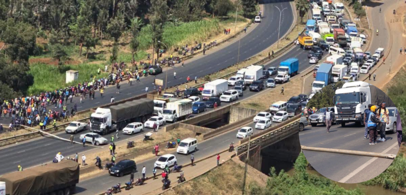 Traffic along Thika Road was disrupted on Tuesday after a body was discovered in a river at Rurie, near Ruiru.
