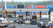 Trucks carrying cargo at the clearance terminals in Mombasa Port. PHOTO/ File