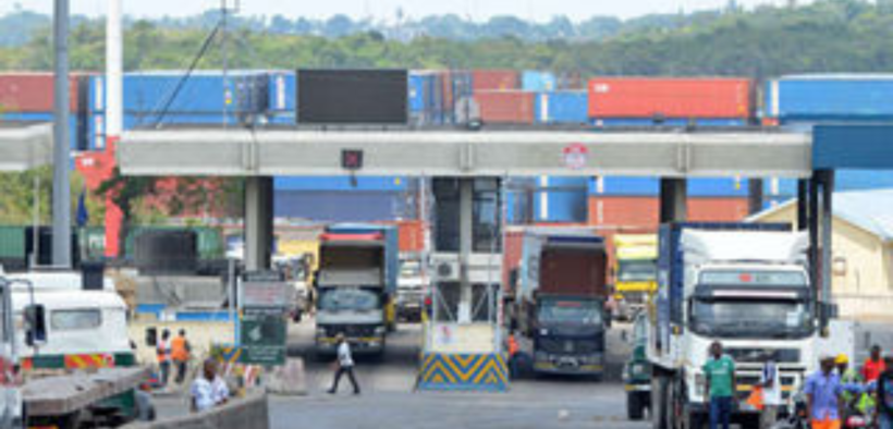 Trucks carrying cargo at the clearance terminals in Mombasa Port. PHOTO/ File