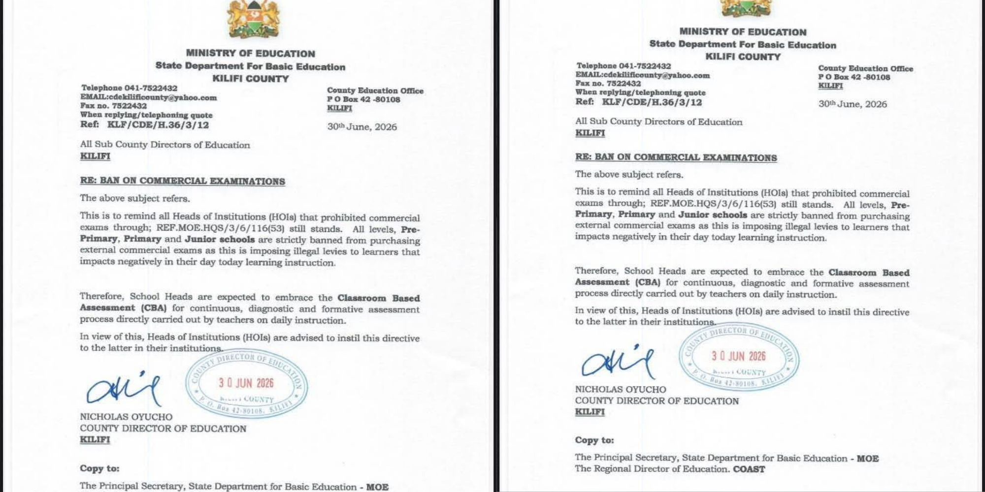 The Ministry of Educationorders schools to stop commercial exams, warning of action against defaulters and urging shift to classroom-based assessment. PHOTO/ File