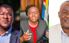 National Assembly Speaker Moses Wetang'ula, Environment CS Debora Barasa and former legislator Tim Wanyonyi. PHOTO/ File