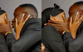 Oga Obinna kissing Miss P on his show PHOTO/FB