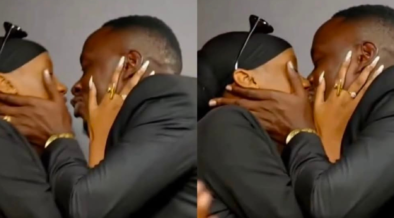 Oga Obinna kissing Miss P on his show PHOTO/FB