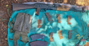 Illegal firearms and ammunition the police recovered from the suspect PHOTO/NPS