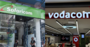 A photo collage of a Safaricom shop and a vodacom shop. PHOTO/ File