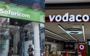 A photo collage of a Safaricom shop and a vodacom shop. PHOTO/ File