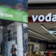 A photo collage of a Safaricom shop and a vodacom shop. PHOTO/ File