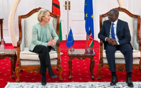European Commission President Ursula von der Leyen and Kenyan President Dr. William Samoei Ruto at State House Nairobi in 2023. PHOTO/ File