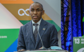 Safaricom PLC CEO Peter Ndegwa speaking at a past event. PHOTO/ File