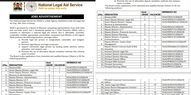 NLAS Announces 95 Job Vacancies Across Kenya as Applications Open Until August 14
