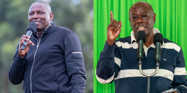 A photo collage of the National Assembly Majority Leader Kimani Ichung’wah and DCP Leader Rigathi Gachagua. PHOTO/ Kimani Ichung’wah X/ Rigathi Gachagua X.
