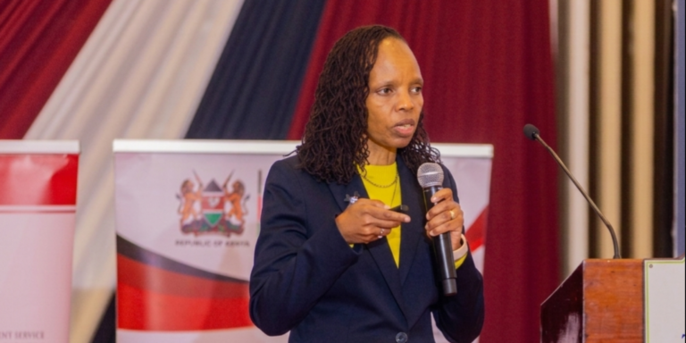 KUCCPS CEO Dr. Agnes Mercy Wahome speaking during the unveiling of the 2026 placement results for 2025 KCSE candidates on Wednesday, July 8, 2026. Photo/KUCCPS.
