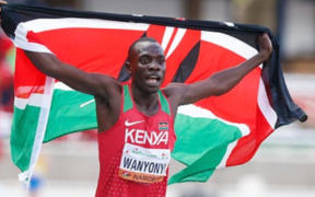 Kenya's middle-distance sensation Emmanuel Wanyonyi after smashing the men's 1,000 metres world record at the Monaco Diamond League. PHOTO/ File