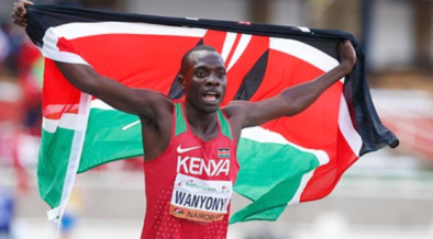 Kenya's middle-distance sensation Emmanuel Wanyonyi after smashing the men's 1,000 metres world record at the Monaco Diamond League. PHOTO/ File